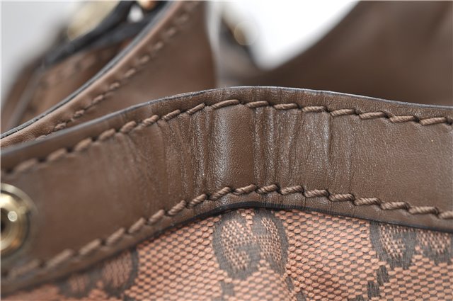 Authentic GUCCI Sukey Shoulder Tote Bag GG Canvas Leather 211944 Pink 8800D