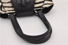 Authentic PRADA Zebra Unborn Calf Leather Shoulder Hand Bag White Black 8800F