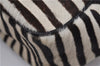 Authentic PRADA Zebra Unborn Calf Leather Shoulder Hand Bag White Black 8800F