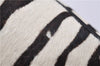 Authentic PRADA Zebra Unborn Calf Leather Shoulder Hand Bag White Black 8800F