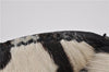 Authentic PRADA Zebra Unborn Calf Leather Shoulder Hand Bag White Black 8800F