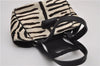 Authentic PRADA Zebra Unborn Calf Leather Shoulder Hand Bag White Black 8800F