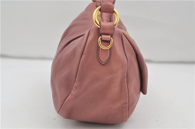 Authentic PRADA Leather 2Way Shoulder Hand Bag Purse Pink 8801D