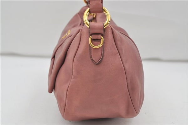 Authentic PRADA Leather 2Way Shoulder Hand Bag Purse Pink 8801D