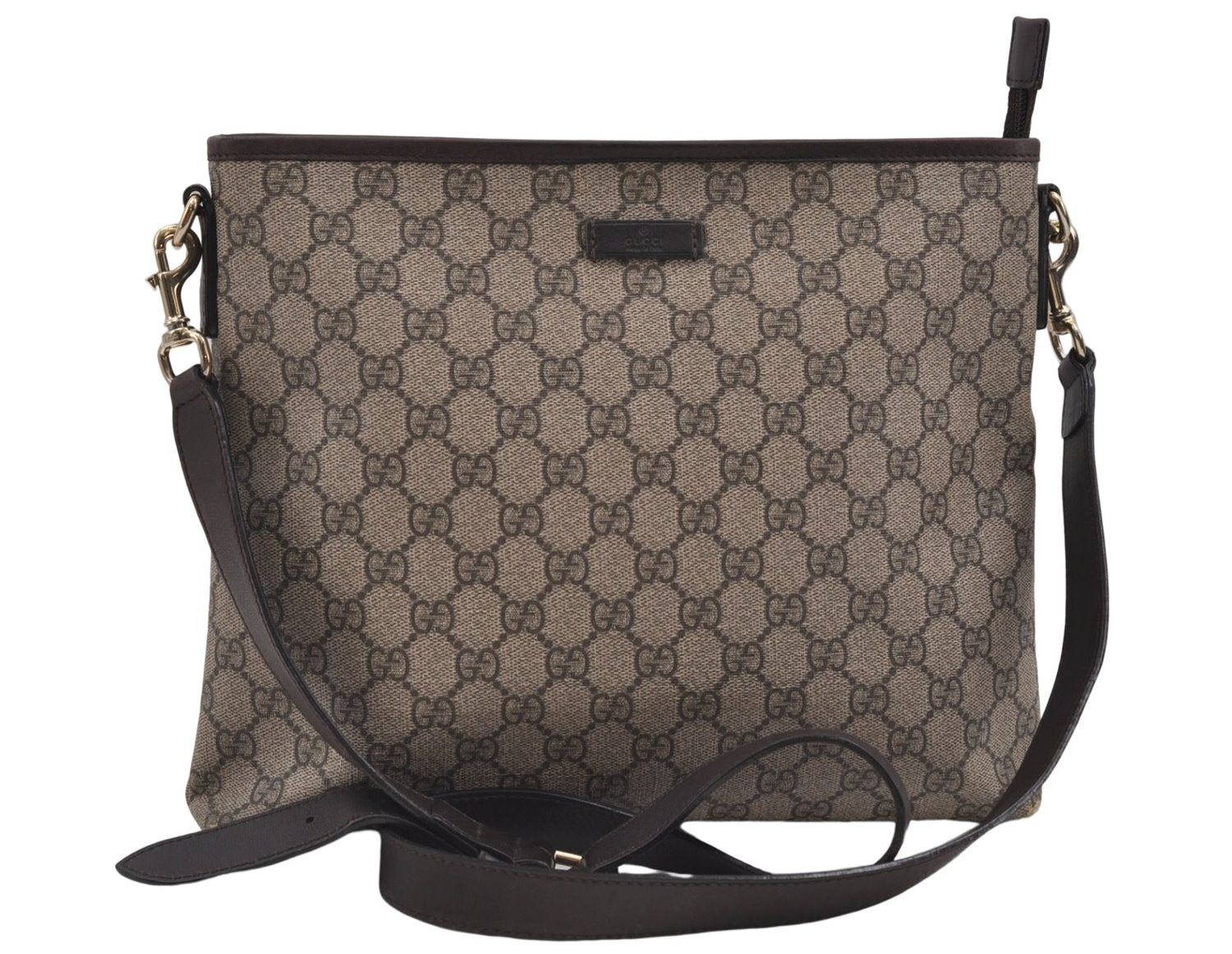 Authentic GUCCI Shoulder Cross Body Bag GG PVC Leather 388924 Brown 8802D