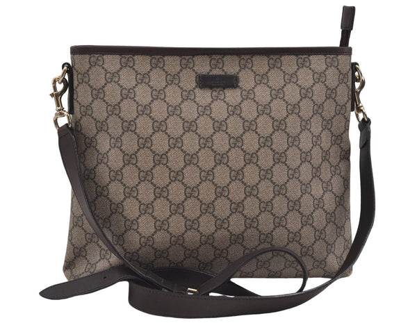 Authentic GUCCI Shoulder Cross Body Bag GG PVC Leather 388924 Brown 8802D