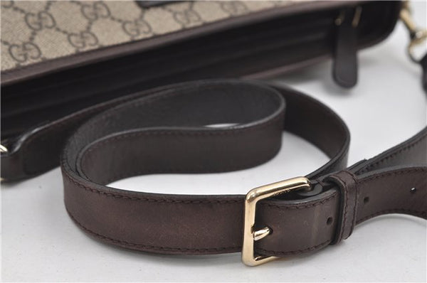 Authentic GUCCI Shoulder Cross Body Bag GG PVC Leather 388924 Brown 8802D