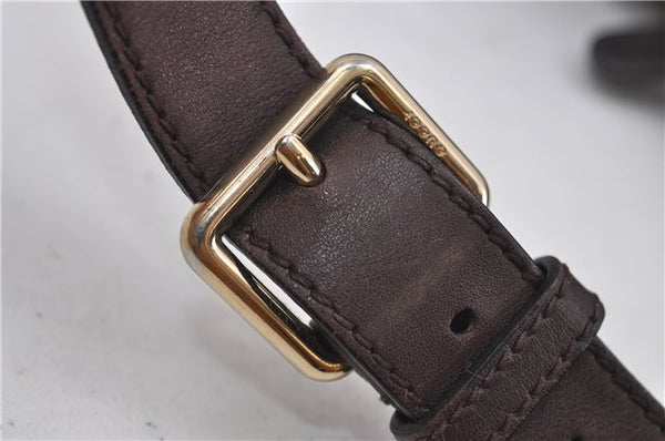 Authentic GUCCI Shoulder Cross Body Bag GG PVC Leather 388924 Brown 8802D