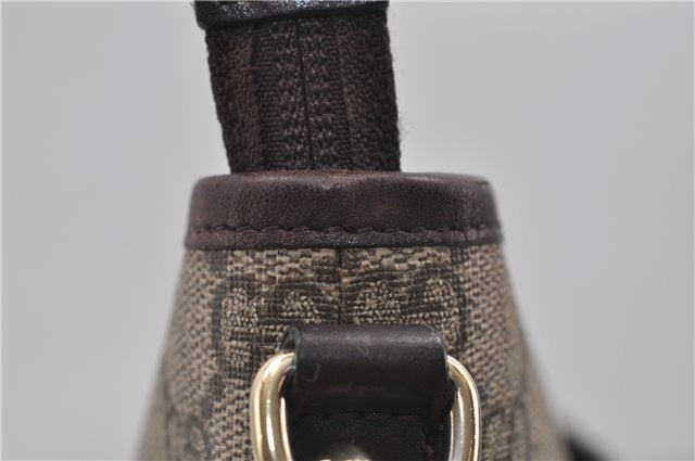 Authentic GUCCI Shoulder Cross Body Bag GG PVC Leather 388924 Brown 8802D