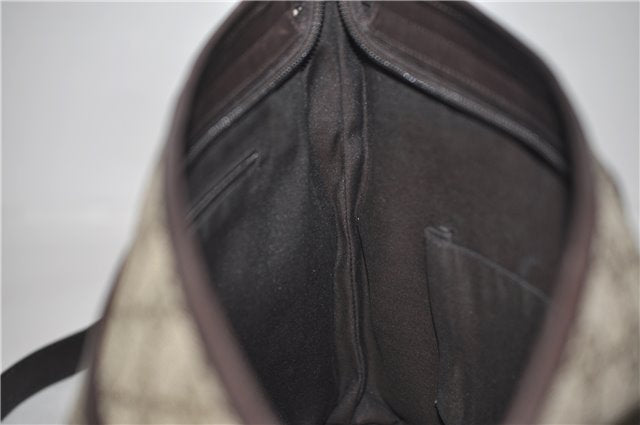 Authentic GUCCI Shoulder Cross Body Bag GG PVC Leather 388924 Brown 8802D