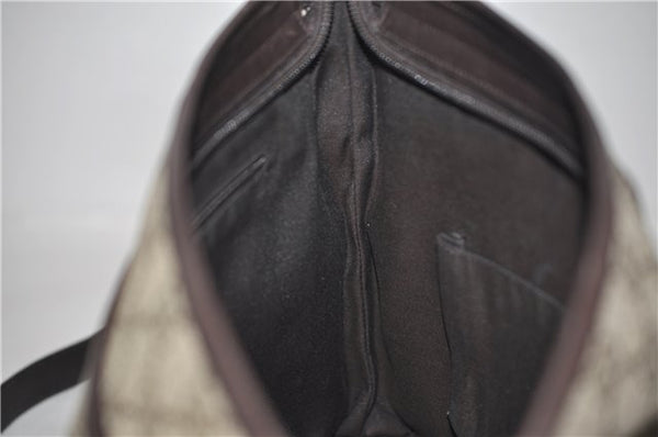 Authentic GUCCI Shoulder Cross Body Bag GG PVC Leather 388924 Brown 8802D