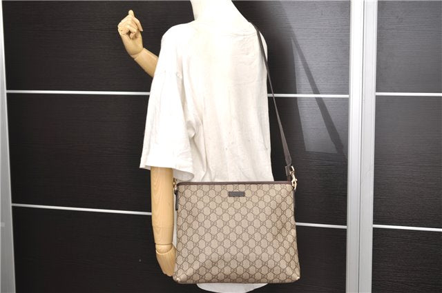 Authentic GUCCI Shoulder Cross Body Bag GG PVC Leather 388924 Brown 8802D