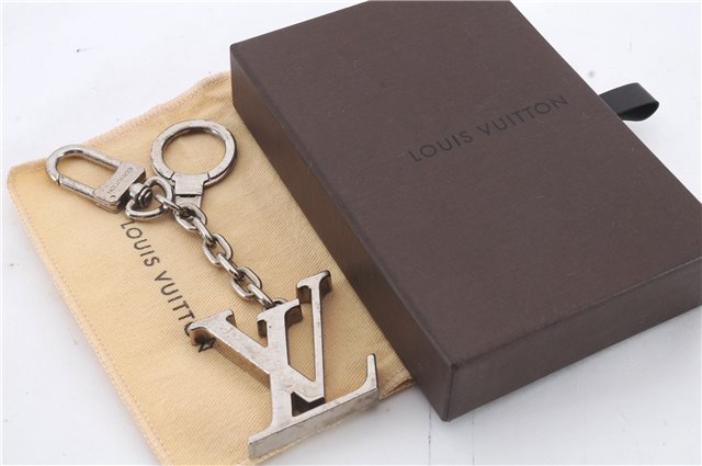 Auth Louis Vuitton Porte Cles Initial Charm Key Ring Silver M65071 LV Box 8807C
