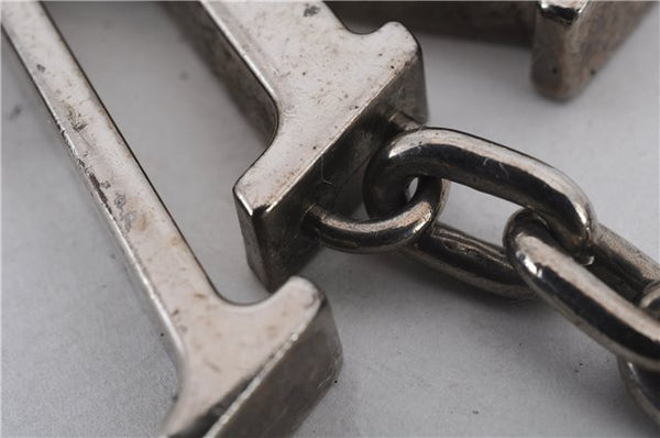 Auth Louis Vuitton Porte Cles Initial Charm Key Ring Silver M65071 LV Box 8807C