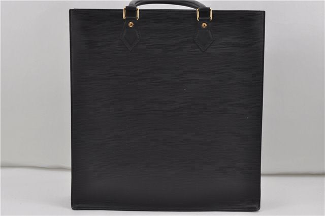 Authentic Louis Vuitton Epi Leather Sac Plat Hand Bag M59082 Black LV 8809D