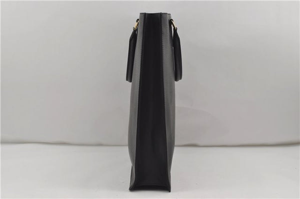 Authentic Louis Vuitton Epi Leather Sac Plat Hand Bag M59082 Black LV 8809D