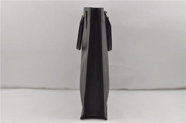 Authentic Louis Vuitton Epi Leather Sac Plat Hand Bag M59082 Black LV 8809D