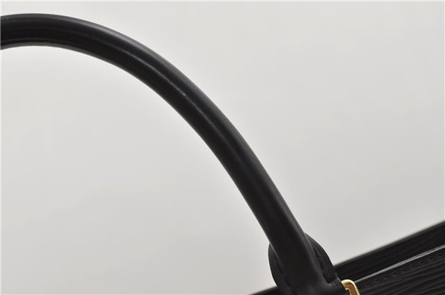 Authentic Louis Vuitton Epi Leather Sac Plat Hand Bag M59082 Black LV 8809D