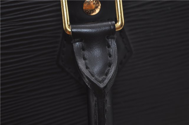 Authentic Louis Vuitton Epi Leather Sac Plat Hand Bag M59082 Black LV 8809D