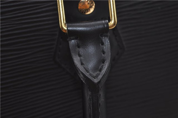 Authentic Louis Vuitton Epi Leather Sac Plat Hand Bag M59082 Black LV 8809D