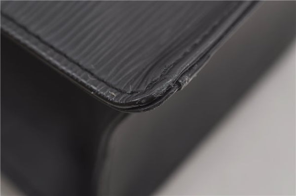 Authentic Louis Vuitton Epi Leather Sac Plat Hand Bag M59082 Black LV 8809D