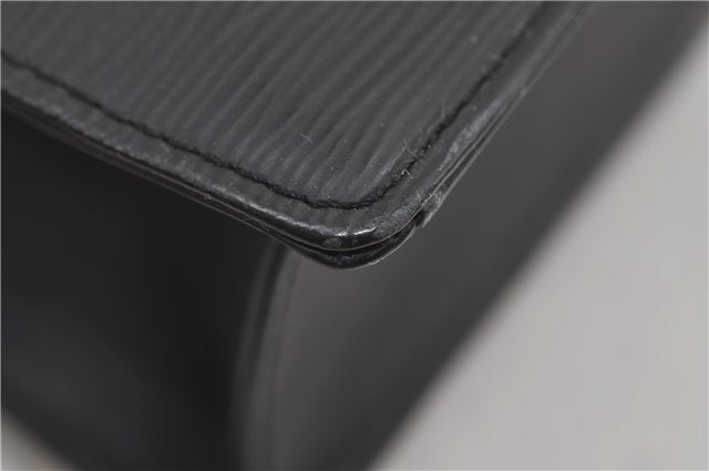 Authentic Louis Vuitton Epi Leather Sac Plat Hand Bag M59082 Black LV 8809D