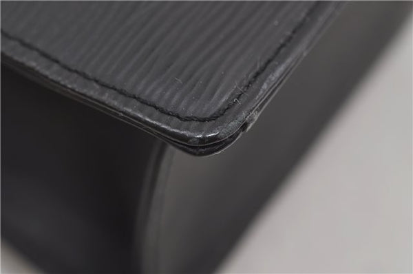 Authentic Louis Vuitton Epi Leather Sac Plat Hand Bag M59082 Black LV 8809D