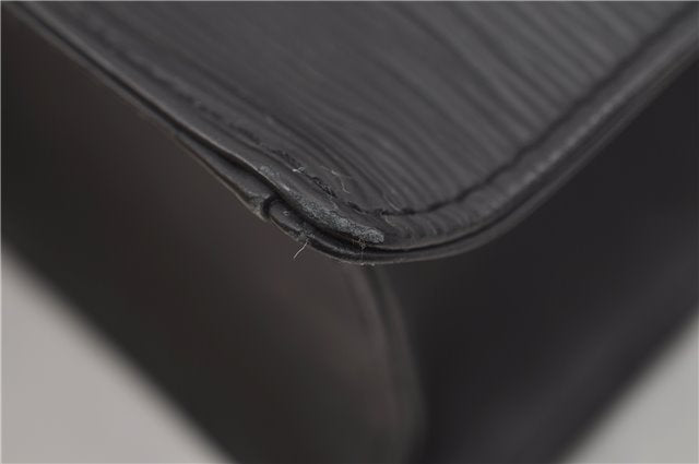 Authentic Louis Vuitton Epi Leather Sac Plat Hand Bag M59082 Black LV 8809D
