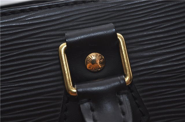 Authentic Louis Vuitton Epi Leather Sac Plat Hand Bag M59082 Black LV 8809D