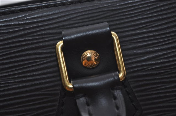 Authentic Louis Vuitton Epi Leather Sac Plat Hand Bag M59082 Black LV 8809D