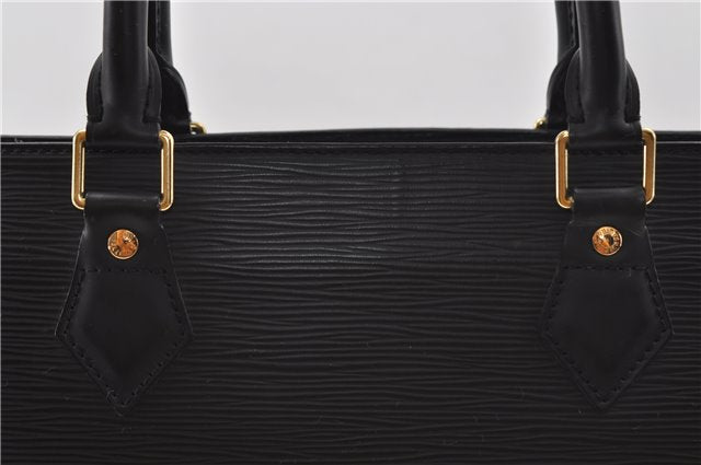 Authentic Louis Vuitton Epi Leather Sac Plat Hand Bag M59082 Black LV 8809D