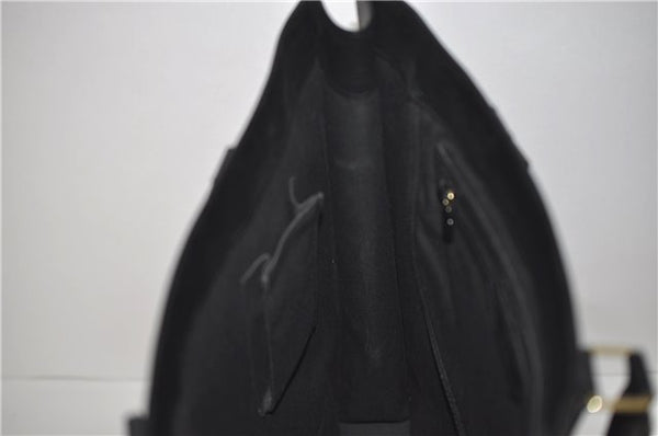 Authentic Louis Vuitton Epi Leather Sac Plat Hand Bag M59082 Black LV 8809D