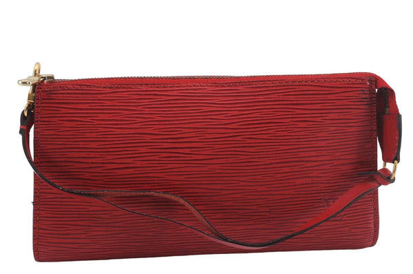 Authentic Louis Vuitton Epi Pochette Accessoires Pouch M5298M Red LV 8810D