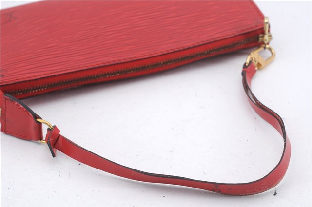 Authentic Louis Vuitton Epi Pochette Accessoires Pouch M5298M Red LV 8810D