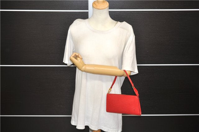 Authentic Louis Vuitton Epi Pochette Accessoires Pouch M5298M Red LV 8810D
