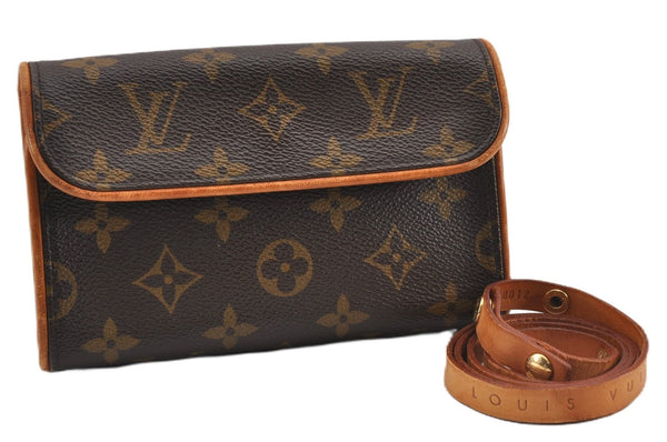 Auth Louis Vuitton Monogram Pochette Florentine Pouch Waist Bag M51855 LV 8810F