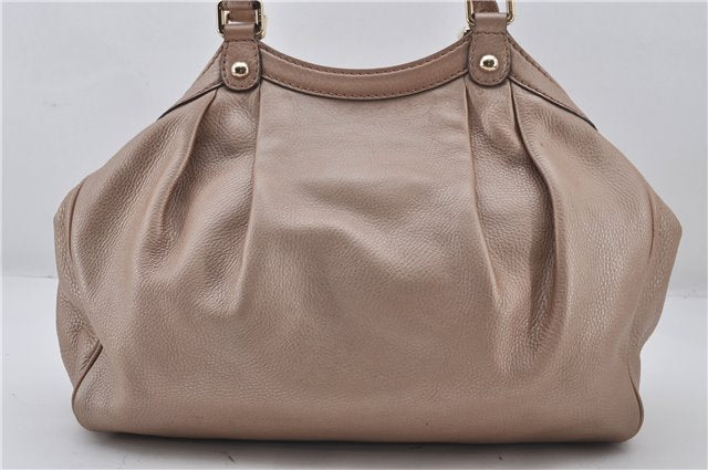 Authentic GUCCI Vintage Sukey Shoulder Tote Bag Leather 211944 Pink Beige 8811E
