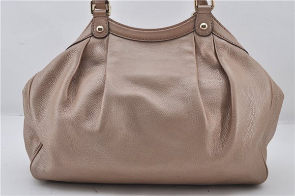 Authentic GUCCI Vintage Sukey Shoulder Tote Bag Leather 211944 Pink Beige 8811E