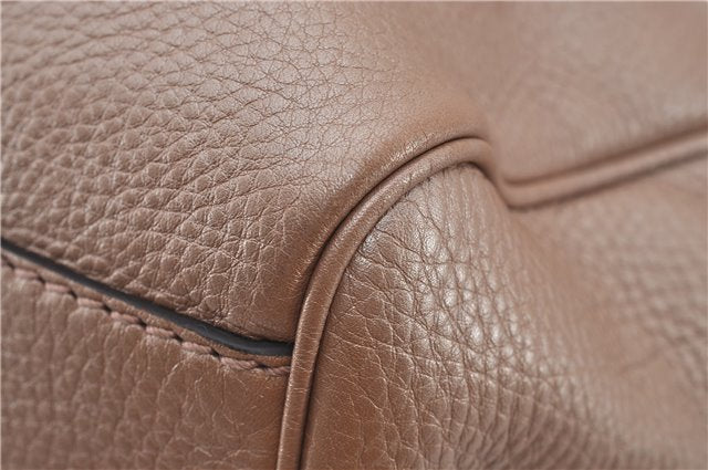 Authentic GUCCI Vintage Sukey Shoulder Tote Bag Leather 211944 Pink Beige 8811E