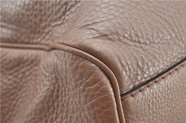 Authentic GUCCI Vintage Sukey Shoulder Tote Bag Leather 211944 Pink Beige 8811E