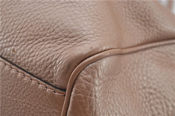 Authentic GUCCI Vintage Sukey Shoulder Tote Bag Leather 211944 Pink Beige 8811E