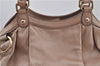 Authentic GUCCI Vintage Sukey Shoulder Tote Bag Leather 211944 Pink Beige 8811E