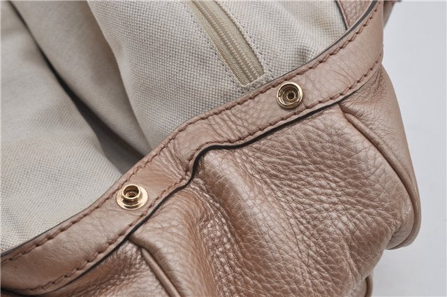 Authentic GUCCI Vintage Sukey Shoulder Tote Bag Leather 211944 Pink Beige 8811E