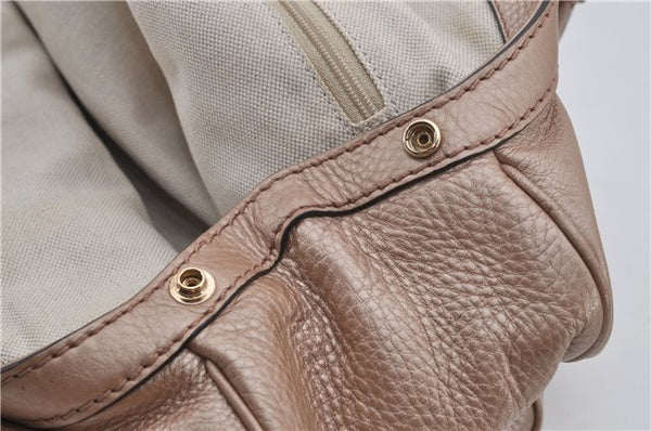 Authentic GUCCI Vintage Sukey Shoulder Tote Bag Leather 211944 Pink Beige 8811E