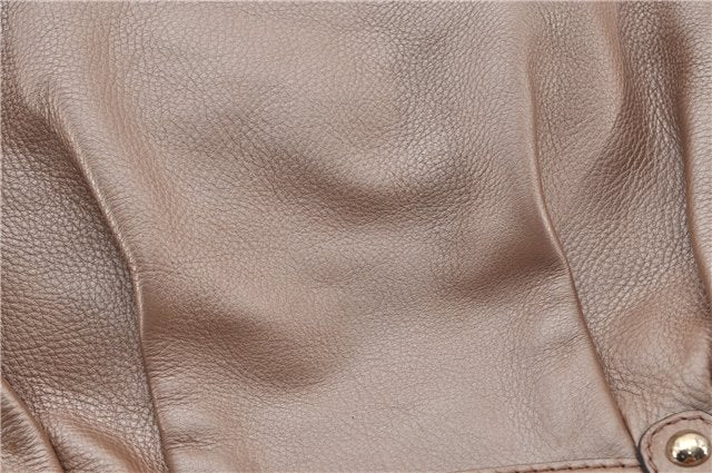 Authentic GUCCI Vintage Sukey Shoulder Tote Bag Leather 211944 Pink Beige 8811E