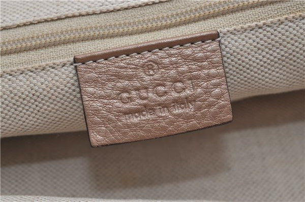 Authentic GUCCI Vintage Sukey Shoulder Tote Bag Leather 211944 Pink Beige 8811E