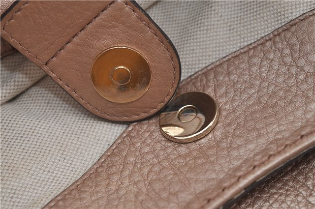 Authentic GUCCI Vintage Sukey Shoulder Tote Bag Leather 211944 Pink Beige 8811E