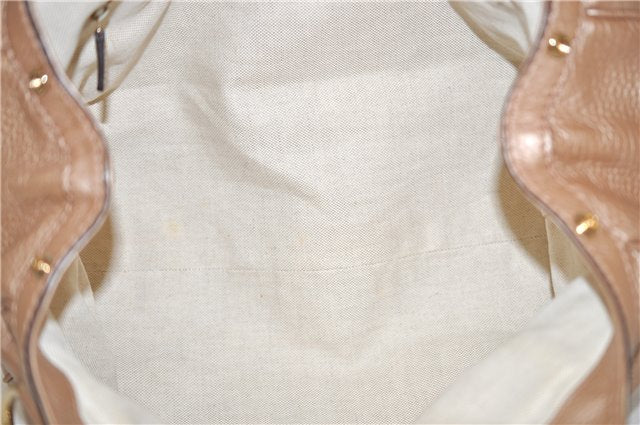 Authentic GUCCI Vintage Sukey Shoulder Tote Bag Leather 211944 Pink Beige 8811E