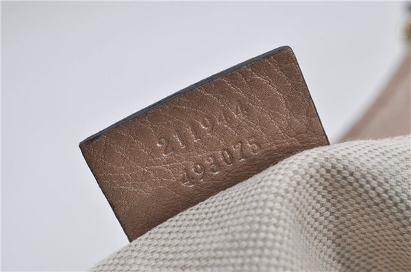 Authentic GUCCI Vintage Sukey Shoulder Tote Bag Leather 211944 Pink Beige 8811E