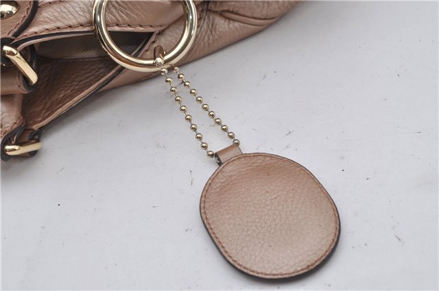 Authentic GUCCI Vintage Sukey Shoulder Tote Bag Leather 211944 Pink Beige 8811E